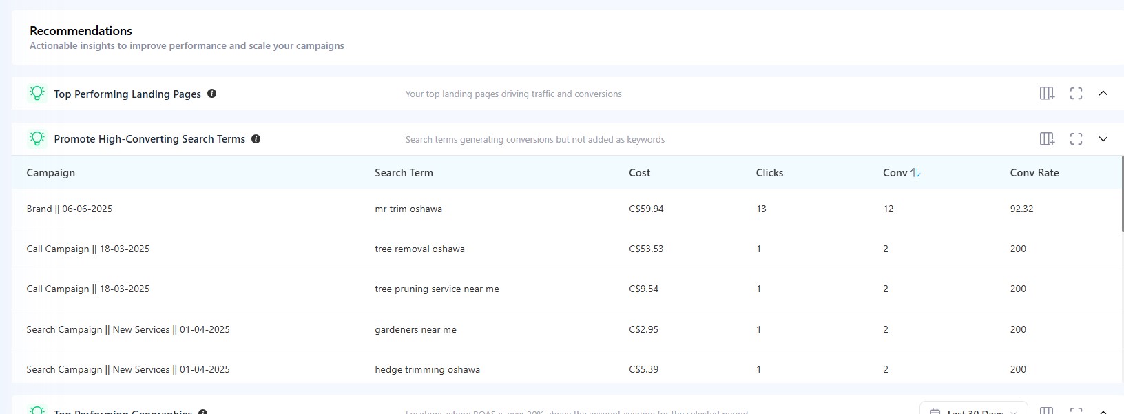 High Spend Keyword with 0 Conversions - Google Ads account issues report